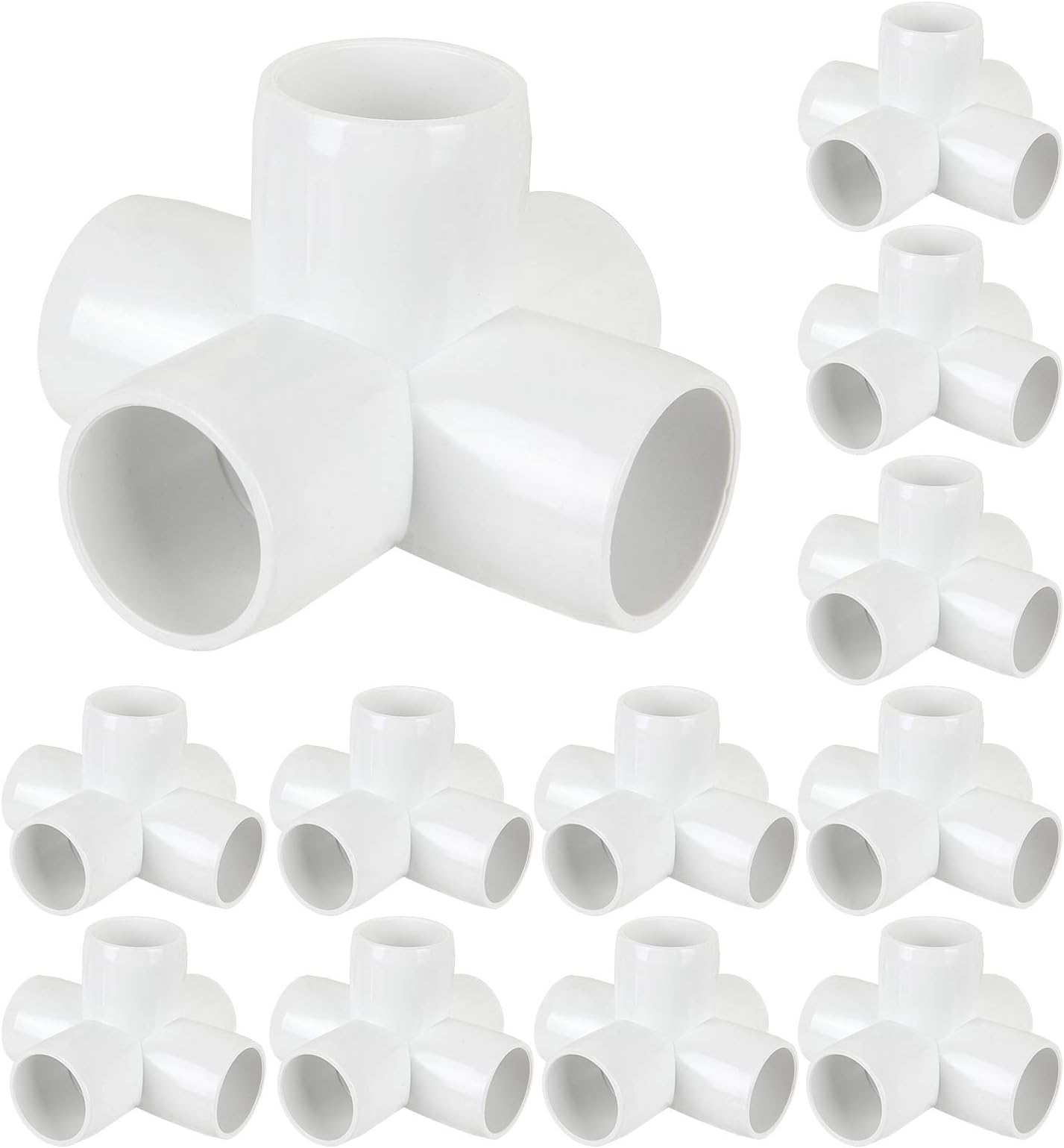 12 Pack 1 Inch PVC Elbow PVC Pipe Fitting, 5-Way Corner Cross Furniture PVC Fitting Connector for PVC Furniture Build