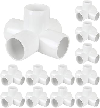 12 Pack 5 Way PVC Fitting 1 inch Furniture PVC Fittings 5-Way 1 inch Elbow Connector Schedule 40 for Building Furniture Greenhouse Shed Pipe Fittings Tent Connection
