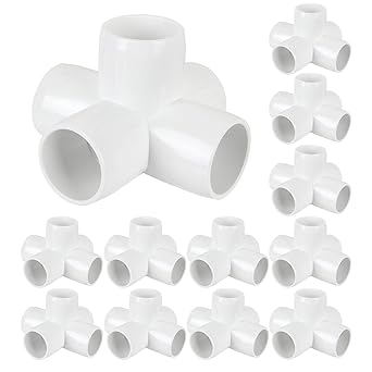 12 Pack 1 Inch PVC Elbow PVC Pipe Fitting, 5-Way Corner Cross Furniture PVC Fitting Connector for PVC Furniture Build