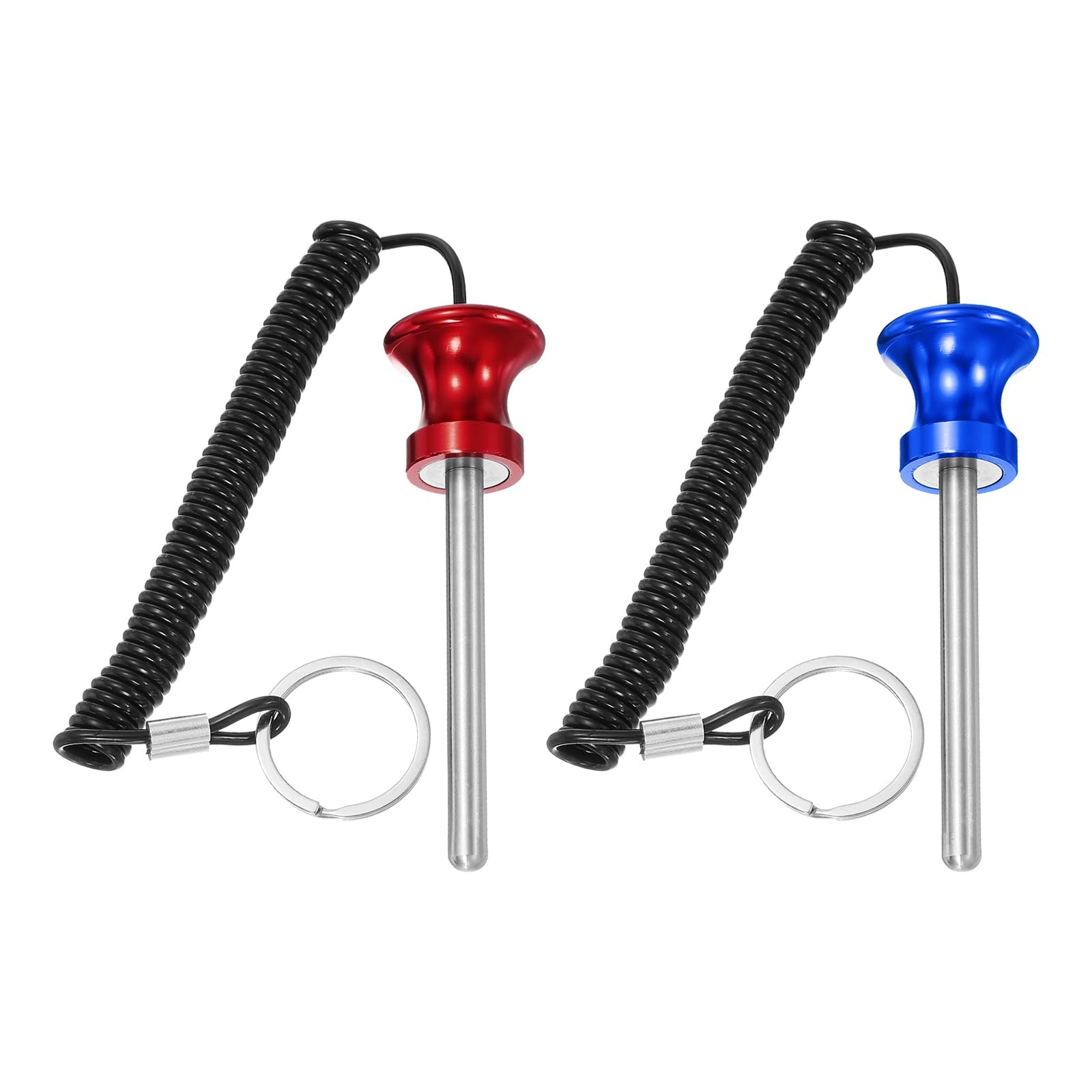 YELARXI Weight Stack Pin, Weight Gym Pin Strength Training Equipment Replacement with Pull Rope, 0.3 x 3.1 Inch Fit for Commercial Home Gym Club Machine Accessories (2 Pack, Blue/Red)