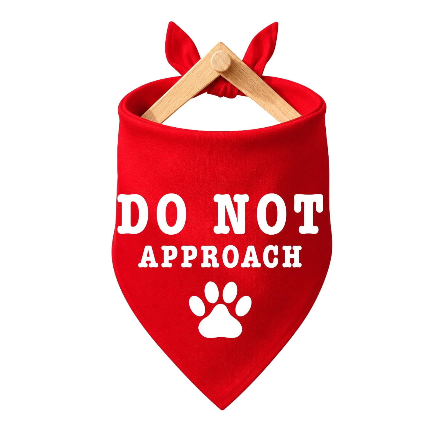 KARESAM Handmade Red Warning Dog Bandana I Need Space, Ask Before Approaching, Do Not Approach & Please Keep Distance Pet Alert Scarf