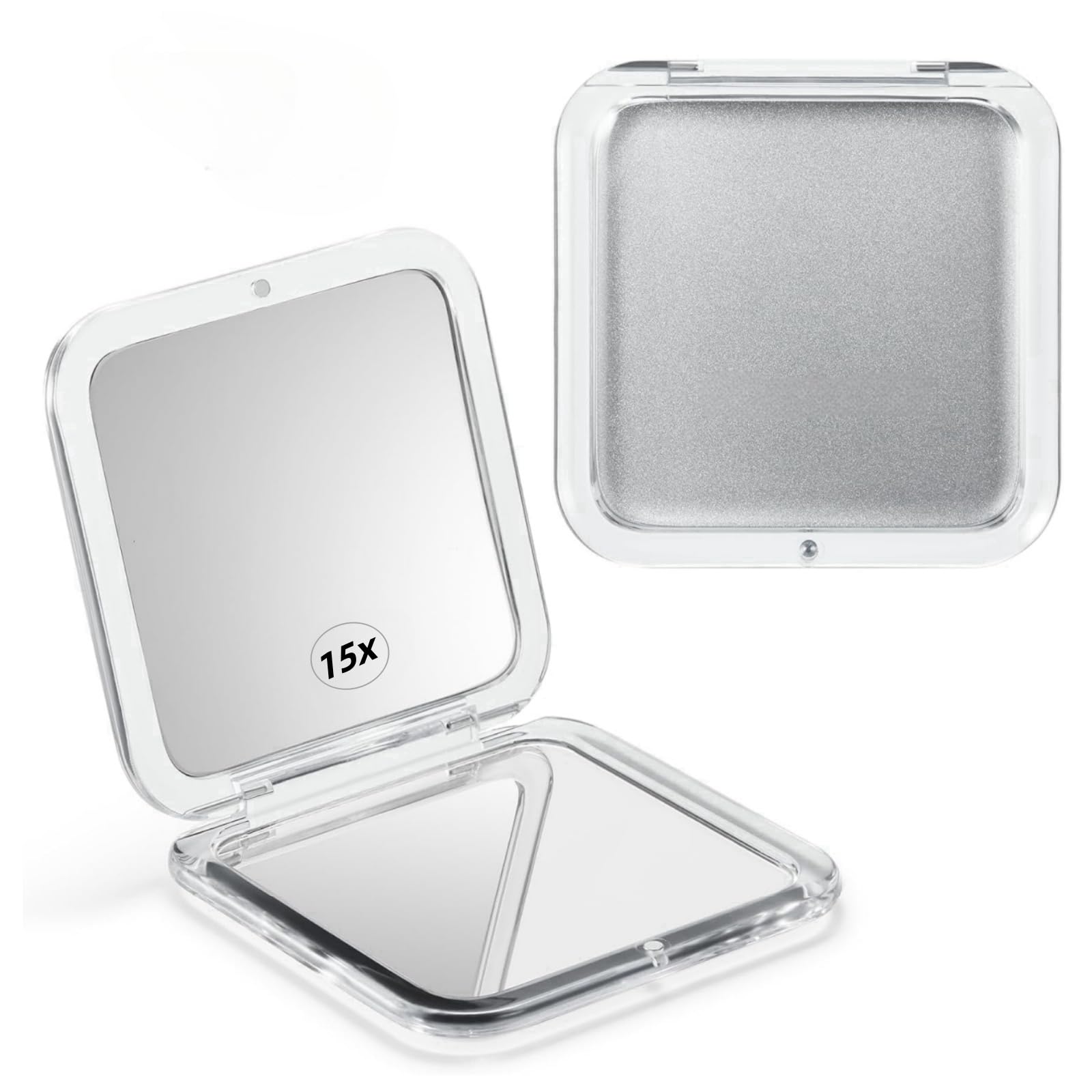 FUYULE 15倍鏡 コンパクトトラベル拡大鏡 小型コンパクト15倍拡大鏡 旅行用 ハンドヘルド 折りたたみ式 & 超軽量 両面 拡大鏡 ミラー 手持ち 拡大鏡 10倍 化粧品 ミラー 携帯用 財布 ミラー 女性用 女の子用 トラベル コンパクト ミラー 折りたたみ ポケット