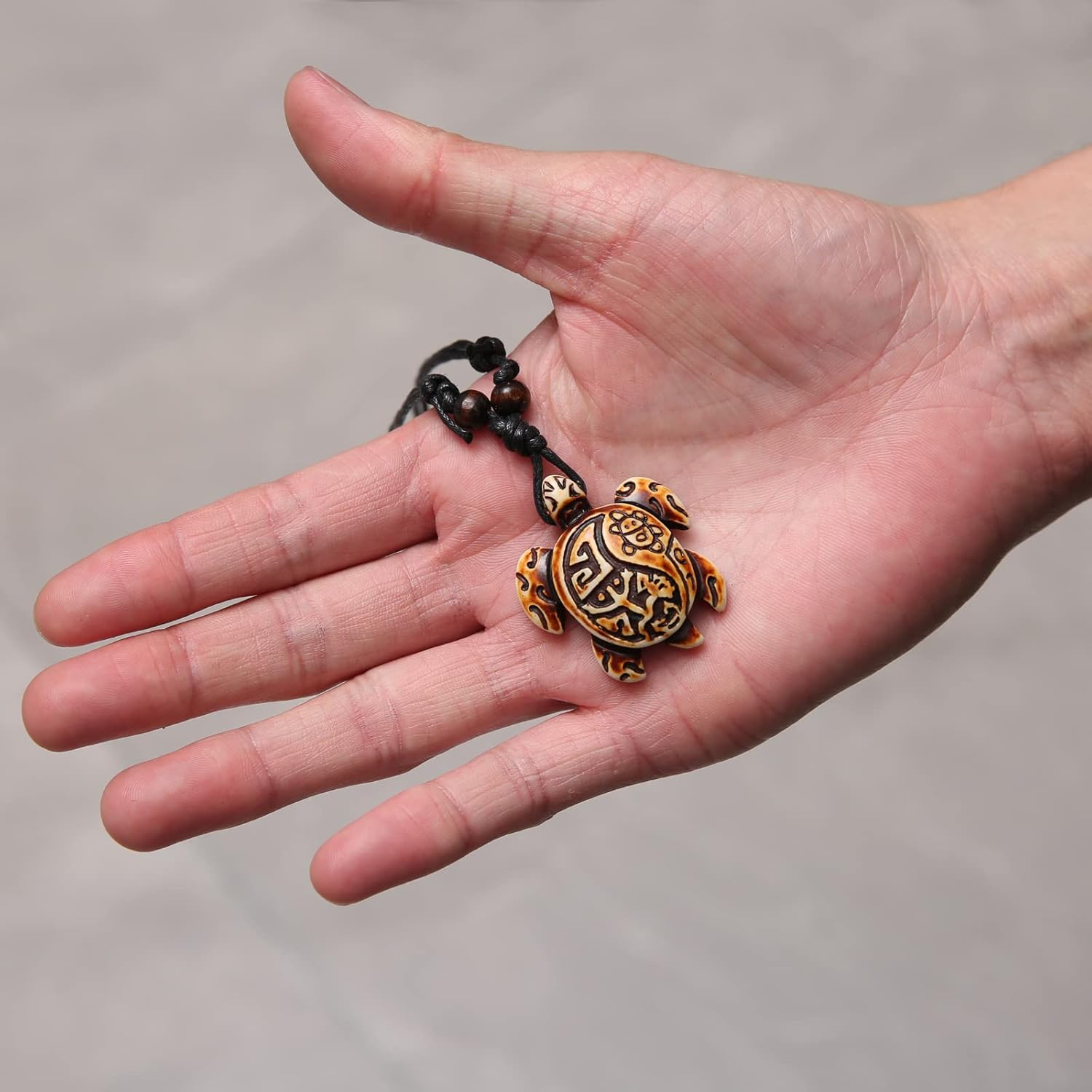 STWTR Hawaiian Turtle Pendant Necklace Men Women - Adjustable Rope Surfer Necklace Handmade Necklace - Image 5