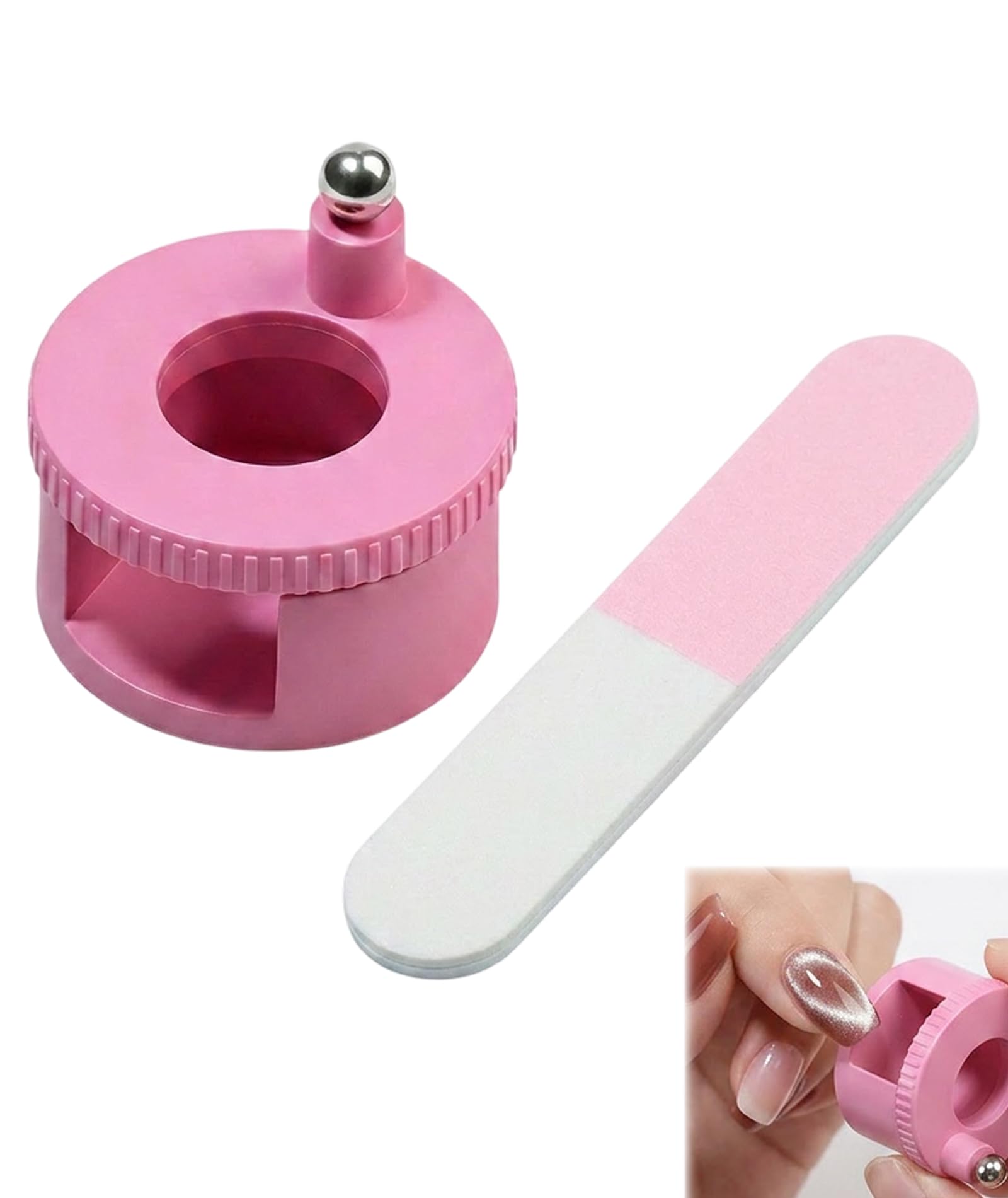 2 PCS Cat Eye Magnet, Nail Magnet Tool Set with Nail File, Cat Eye Effect for Nail Art, Professional Manicure Kit with Compact Size 0.01-image-24