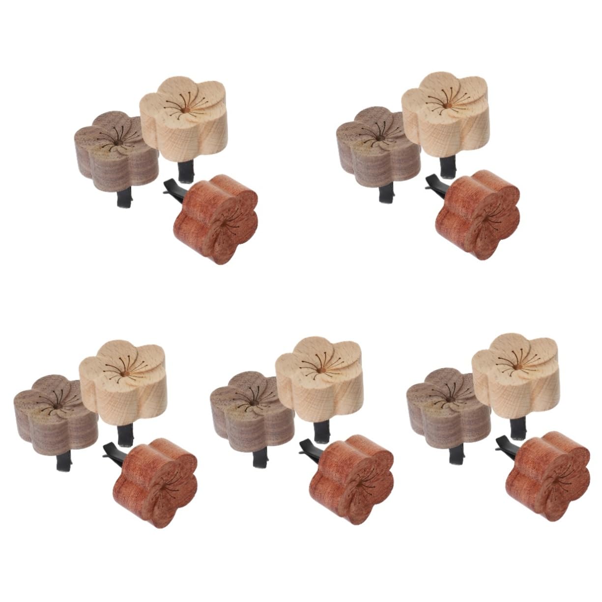 SOLUSTRE 15pezzi Diffusore Profumo Per Auto Legno Clip Per Bocchetta Ventilazione Design Elegante e Portatile Compatibile Con Vari Modelli Di Auto Facile Da Installare e Rimuovere
