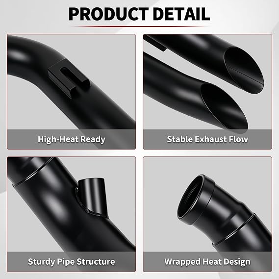 LAF Exhaust Drag Pipes with Flange Kit Forward Control Only Fit For Harley Davidson Sportster XL883 XL1200 Softail FXST FLST 1986-2014 Chopper Bobber Custom Motorcycle Replaces HDEX-02C-AC01