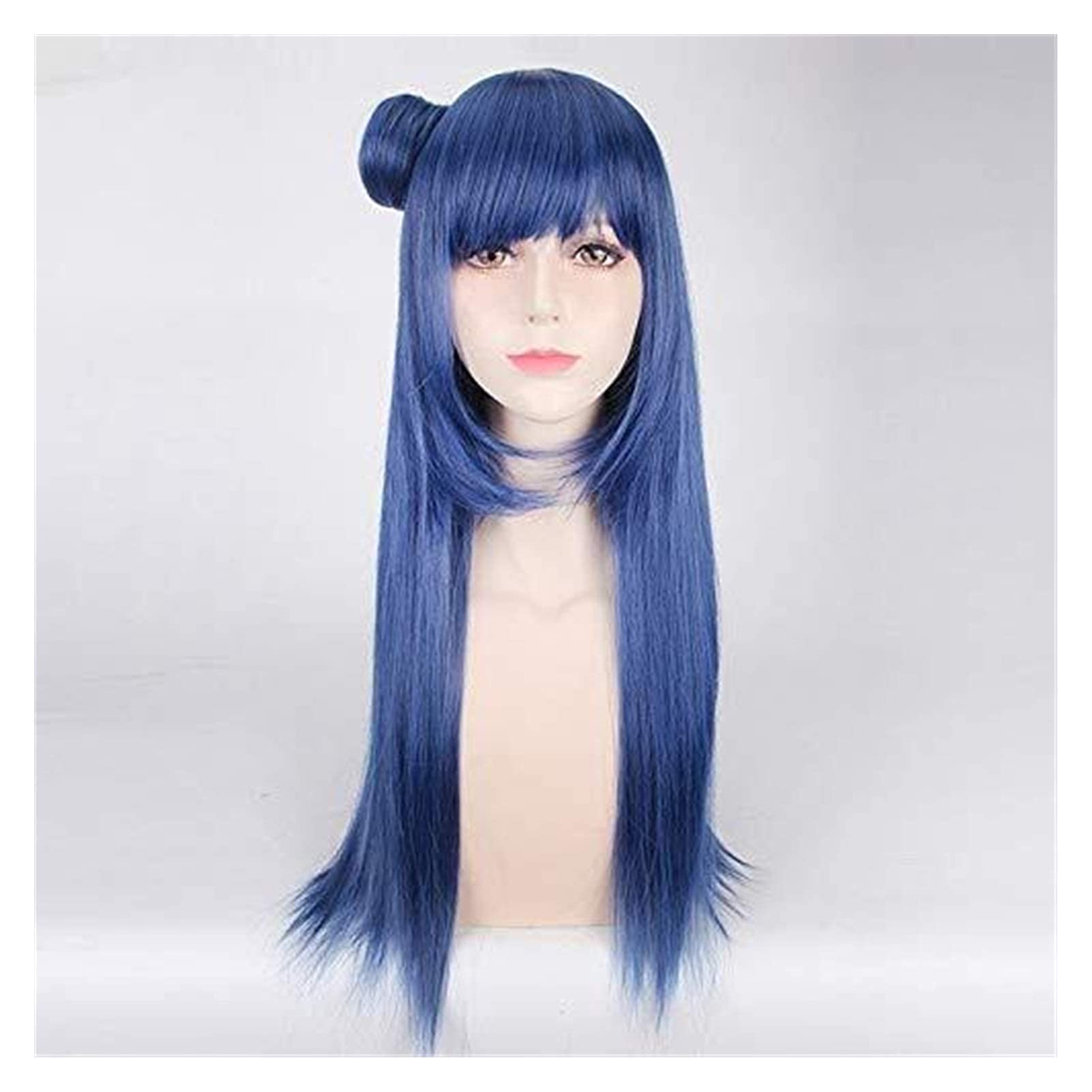 FMTZZY LoveLive!Sunshine!! Tsushima Yoshiko 70Cm Long Straight Cosplay Wig for Anime Costume Party Universal Female Fake Hair Blue