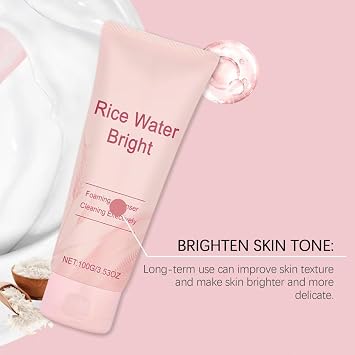 Rice Water Bright Foaming Cleanser,Rice Water Face Wash,Gentle Face Cleanser,Face Wash For Dry Skin, Smooth Skin With Deep Cleansing,Suitable For All Skin Types. (2pcs)