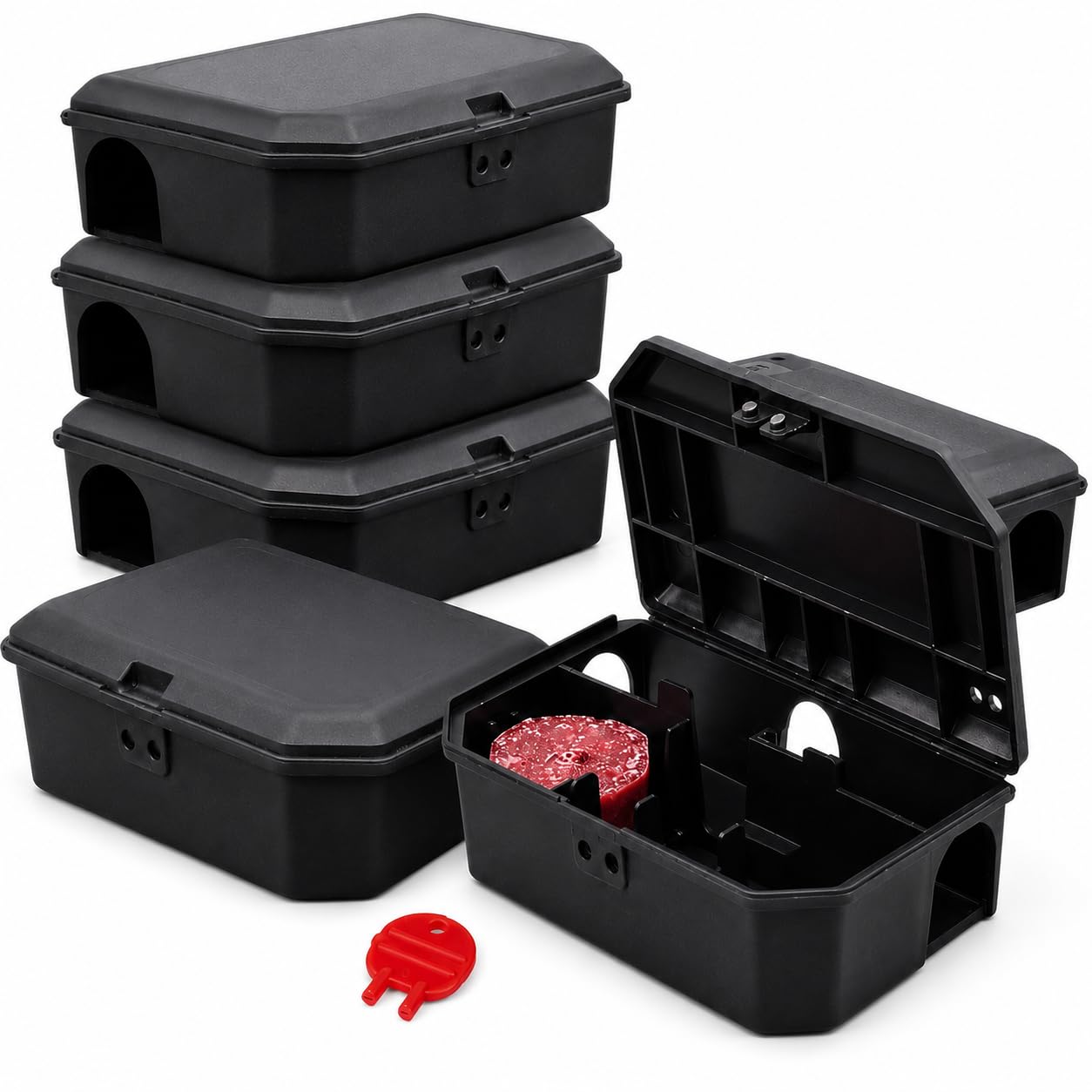 Pre-Baited Mouse Control Boxes (5 x 10g) - Reusable Rodenticide Kit, UK Made with Professional Grade Brodifacoum Poison Blocks for Effective Indoor Pest Management-image-48