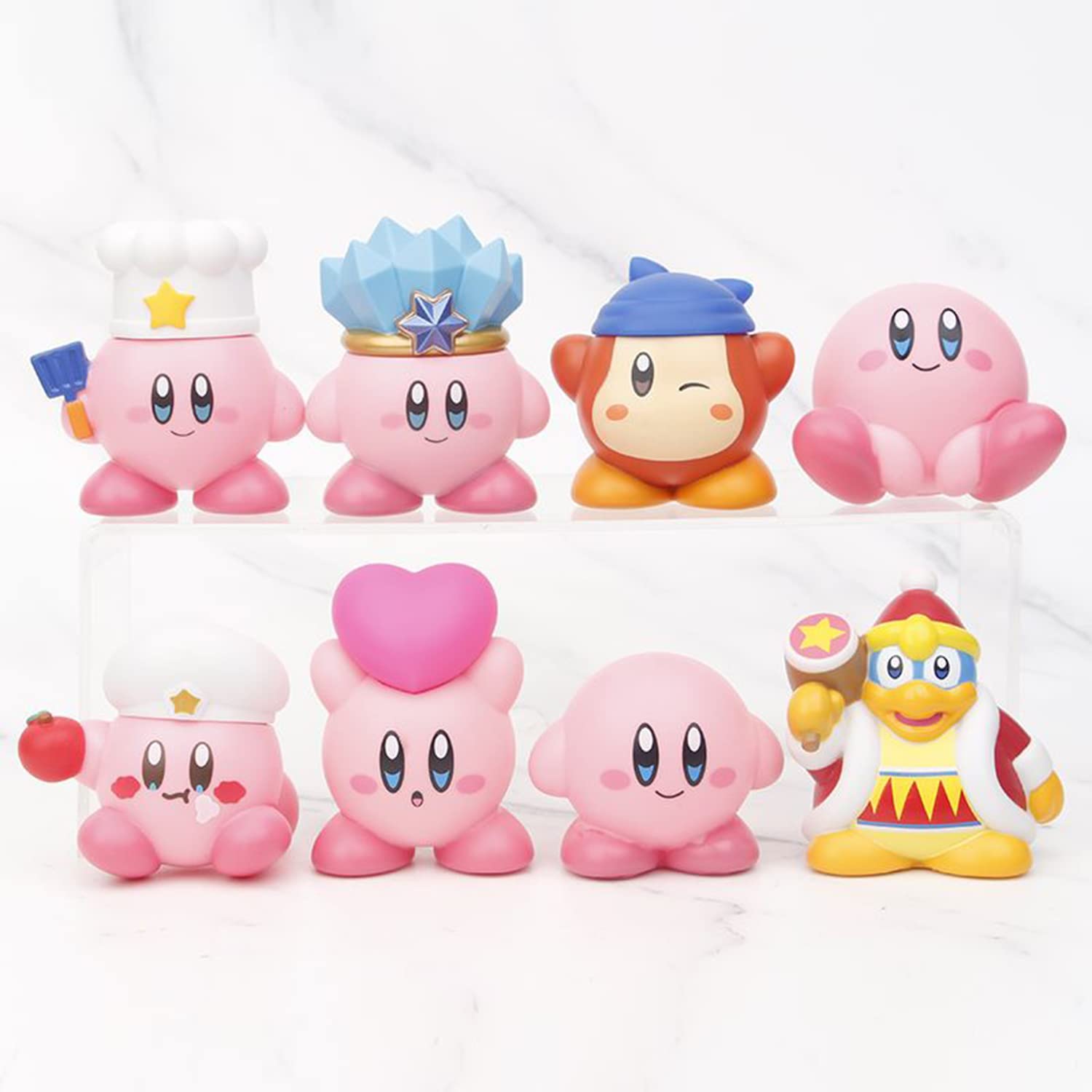 XIAOMA 8 pcs Kirby star doll sets - Kirby star theme Cupcake doll party supplies, birthday cake doll decoration supplies. (XIAOMA)