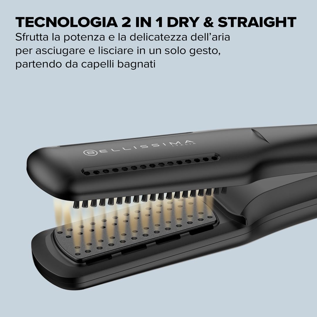 Bellissima Imetec AirSleek - Piastra ad Aria 2 in 1, Asciuga e Liscia Senza Calore Estremo per un Liscio Naturale e Capelli Protetti. Tecnologia a Ioni, Rivestimento Ceramica & Cheratina