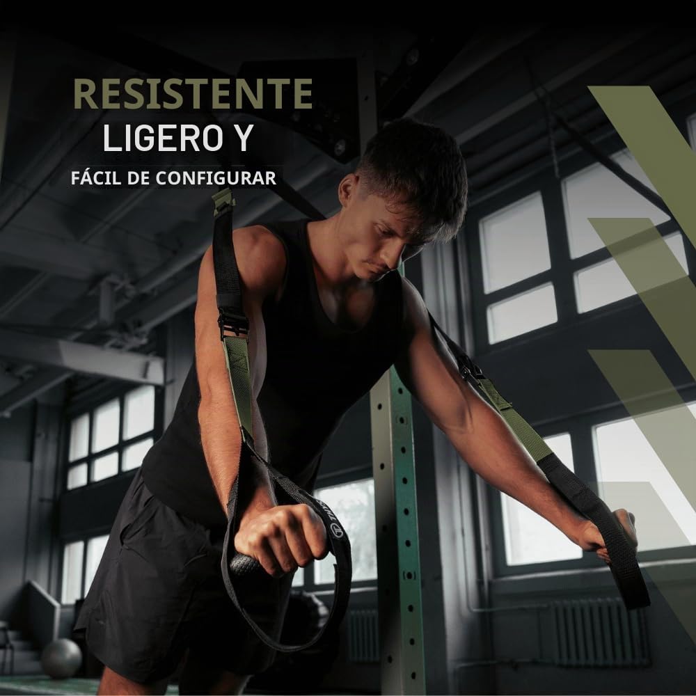 THYSOL Correas de entrenamiento en suspensión Xtreme Straps | Set con Anclaje Ajustable | Fitness en Casa - Adecuado para Viajar y Entrenar en Interiores y Exteriores