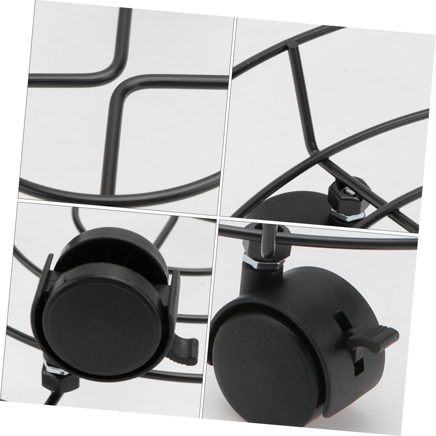 YARNOW 1 Supporto per Bonsai in Ferro con 4 Ruote per Vasi da Fiori Nero 36 Cm Freni