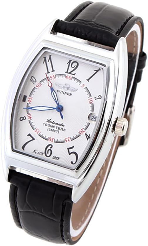 GuTe Classic Tonneau Mechanical Wristwatch Unisex Automatic Luminous Hands Date