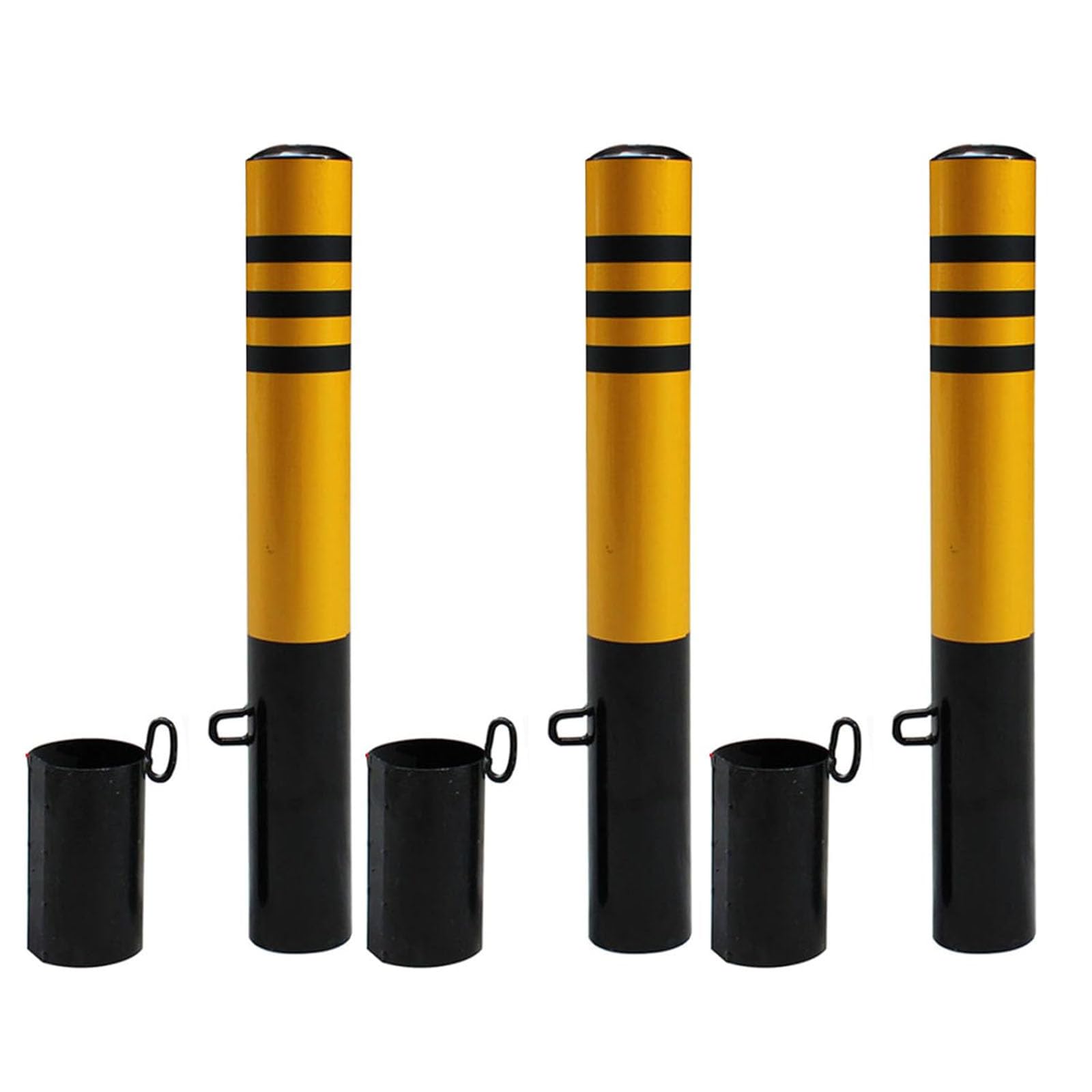 YNBSHGAA Removable Traffic Bollard with Embedment Sleeve for Parking and Construction Lots,3pcs-75cm/29.5in