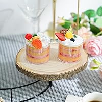 Vista 6 de Soportes de madera para tartas de 3 niveles, soporte de madera rústica para cupcakes, bandeja de exhibición de postres de madera, soporte de maceta