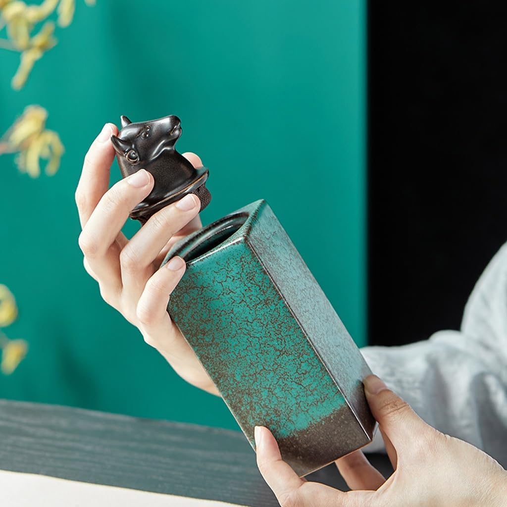 SONGCHAO Sugar Jar Ceramic Tea Cans, Creative Storage, Sealed Tea Canister