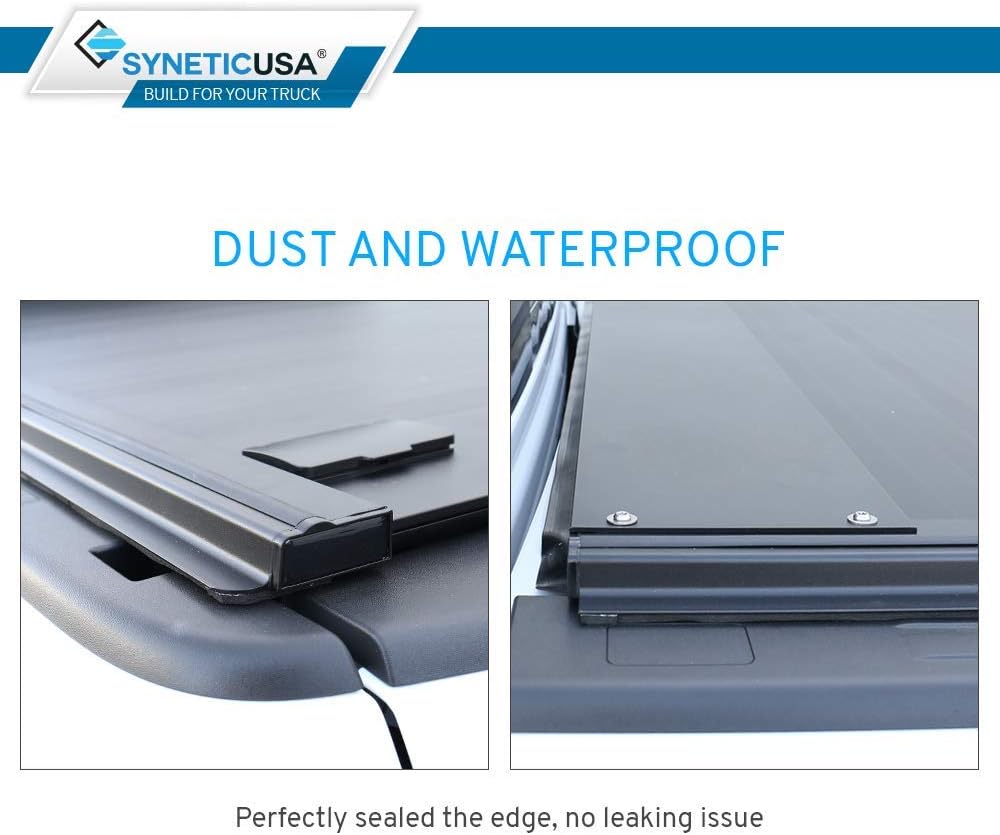 Syneticusa MB Retractable Truck Bed Cover for 2005-2026 Frontier | 5ft (58.6”) Bed | Aluminum Hard Retractable Tonneau Cover | Waterproof Low Profile