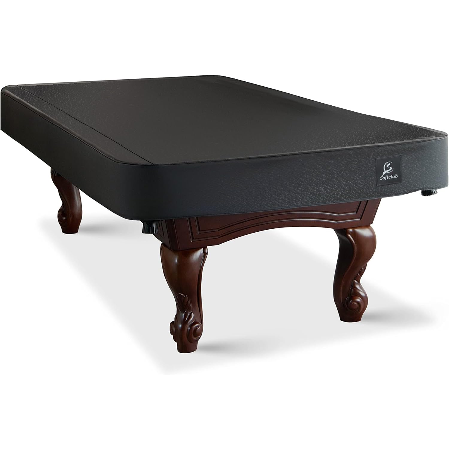 Softclub Waterproof Pool Table Cover, Heavy Duty Leatherette Billiard Table Cover for Pool Table, Tearproof &Dustproof Protector with Elastic Edges 8FT/Black Fitted