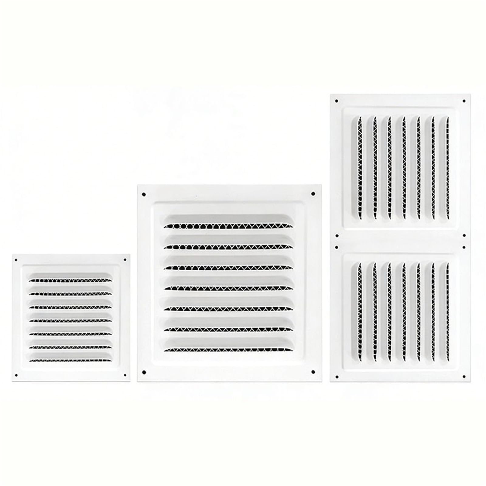 Ventilation Grilles 1pc Stainless Steel Metal Vent Cover Square Built-in Louver Air Vents Grille(Black 300x300m)