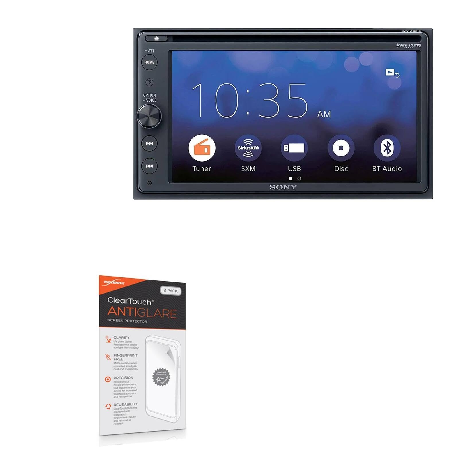 BoxWave Screen Protector Compatible with Sony XAV-AX210 - ClearTouch Anti-Glare (2-Pack), Anti-Fingerprint Matte Film Skin for Sony XAV-AX210