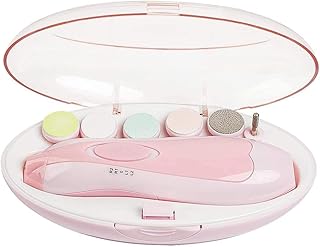 6 Pieces Electric Nail File Nail Clipper Set for Full Nail Care (Pink)