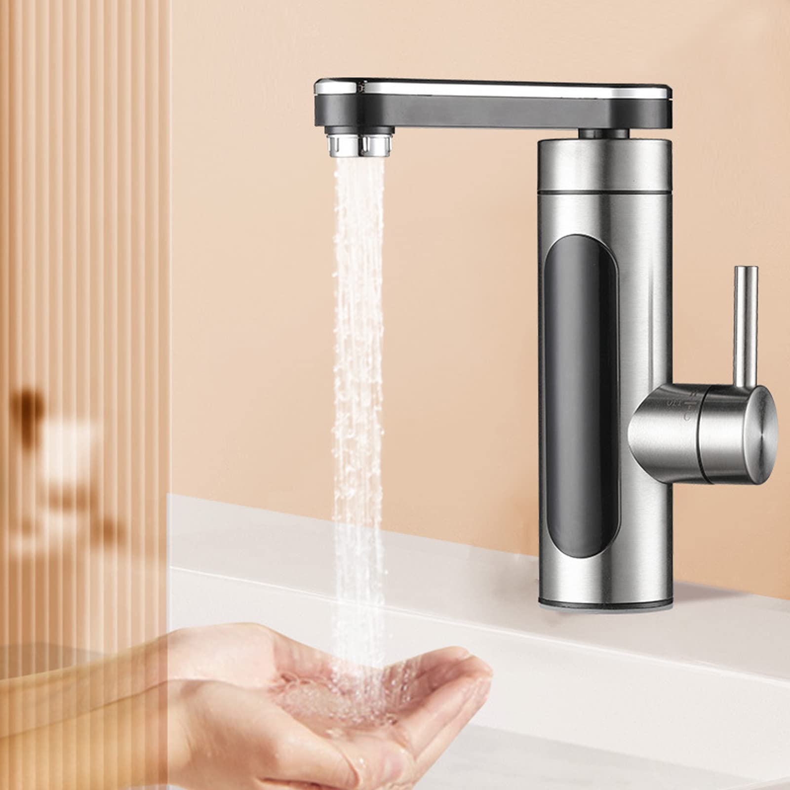 Amazon.com : MLYYYDSS Electric Instant Heater Faucet Tankless Hot Water  Heater Tap, 360°Swivel Stainless Steel Instant Quick Hot Tap with  Temperature Display for Kitchen Bathroom Sink 220V 3300W,TypeB : Tools u0026  Home