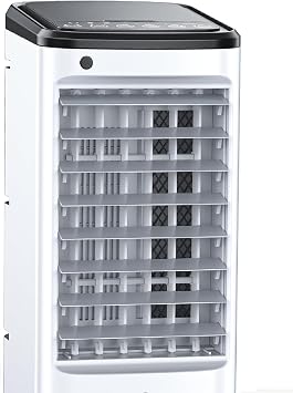 Evaporative Air Cooler, Swamp Cooler Air Conditioner w/ 12H Timer for Auto-off, 6 Upgraded Ice Packs, 3-Speed Windowless Air Conditioner, Smart Remote, Dual Tank Portable Air Cooler for Room