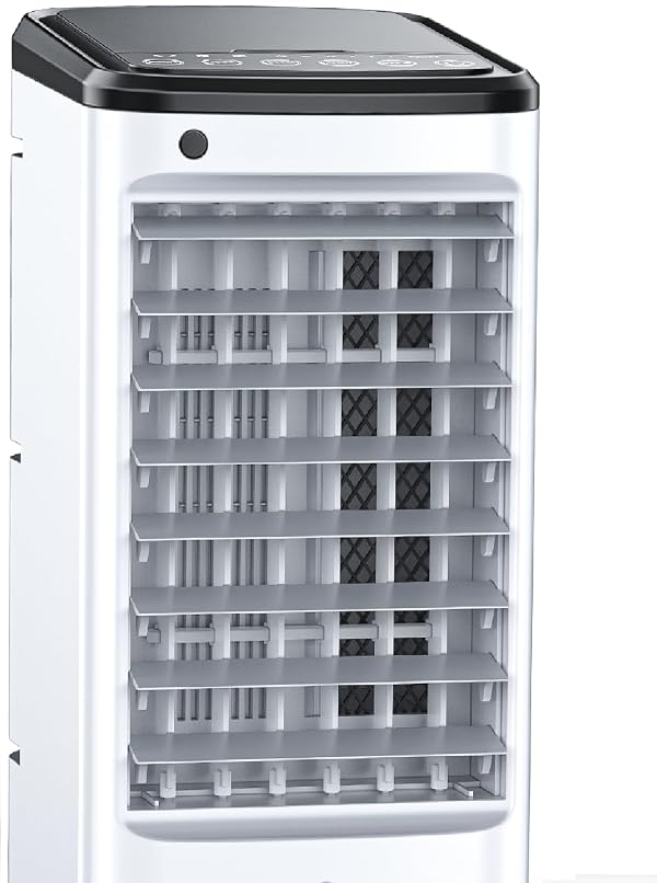 CENSTECH Evaporative Air Cooler, Swamp Cooler Air Conditioner w/ 12H Timer for Auto-off, 6 Upgraded Ice Packs, 3-Speed Windowless Air Conditioner, Smart Remote, Dual Tank Portable Air Cooler for Room by CENSTECH - Used condition - US$37.03