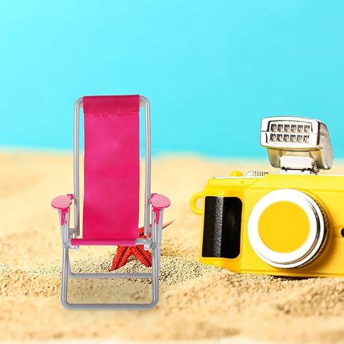 Miniatura 5 de 2 sillas de playa en miniatura, casa de muñecas, sillas de playa plegables, mini silla para tomar el sol, silla de cubierta Longue, accesorios de