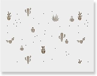 Cactus Pattern Wall Stencil - Wall Paint Stencils, Giant Wall Stencil, S...