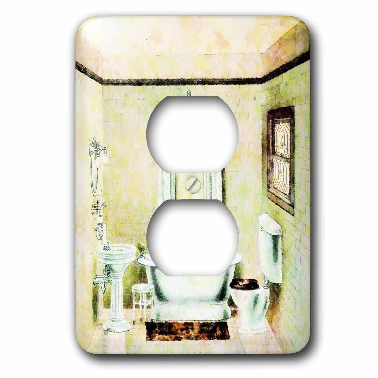 Cache-prise salle de bain vintage 3dRose à poser près du miroir de toilette