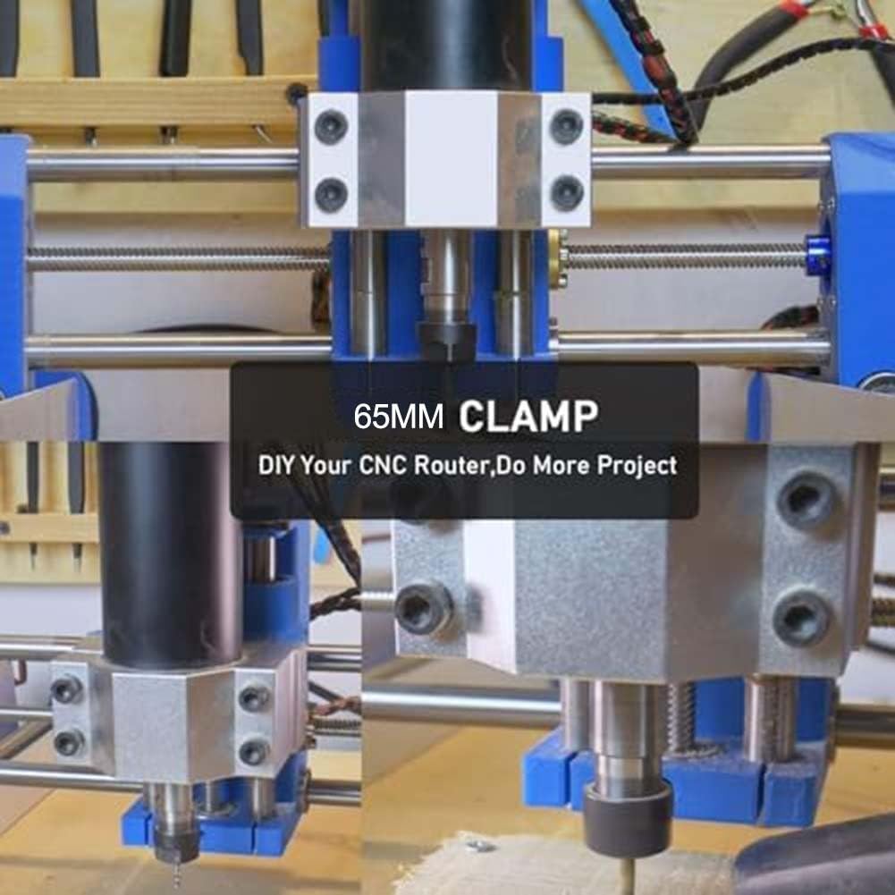 CNC Bracket Fixture DZ65 Aluminum Spindle Clamp Bracket CNC Machine Motor Mount Holder with 4 Pieces M6 Mounting Screws for Milling Router