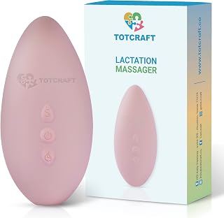 TotCraft Warming Lactation Massager with Heat for Clogged Milk Duct Relief, Breast Massager Breastfeeding for Mastitis, Breast & Nipple Engorgement Pain Relief Breastfeeding