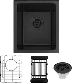 LQS Black Small Bar Sink 13 Inch, Undermount ...,