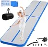 Inflatable Gymnastics Mat Tumble Track Gym Floor Mat 2M-6M Air Tumbling Training Track Thick 10cm with Electric Pump for Gymnastics Home Kids Tumble Training Yoga Water Pilates
