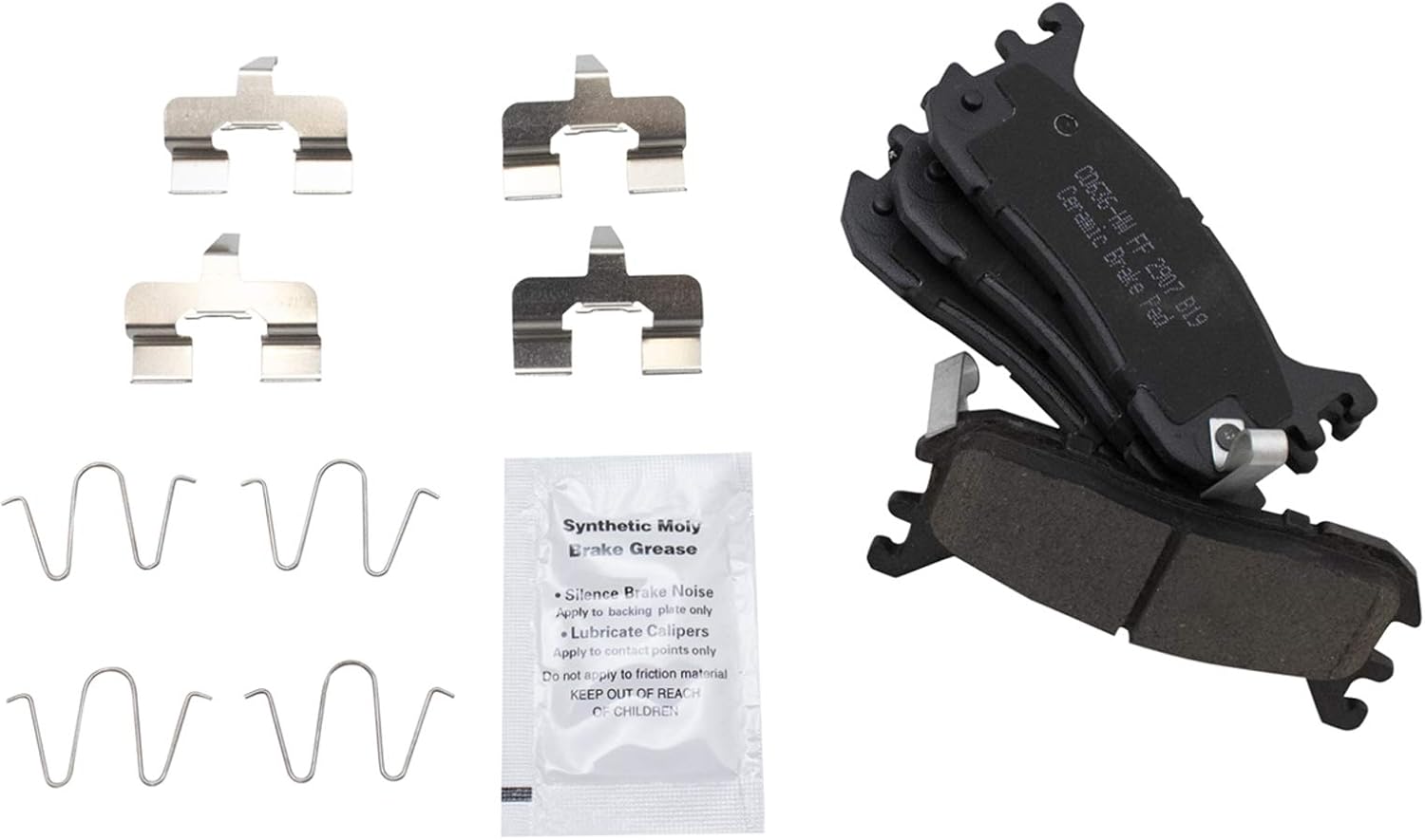 TRQ Front & Rear Brake Pads Brake Chemical Kit Ceramic Compatible with 1994-2005 Mazda Miata