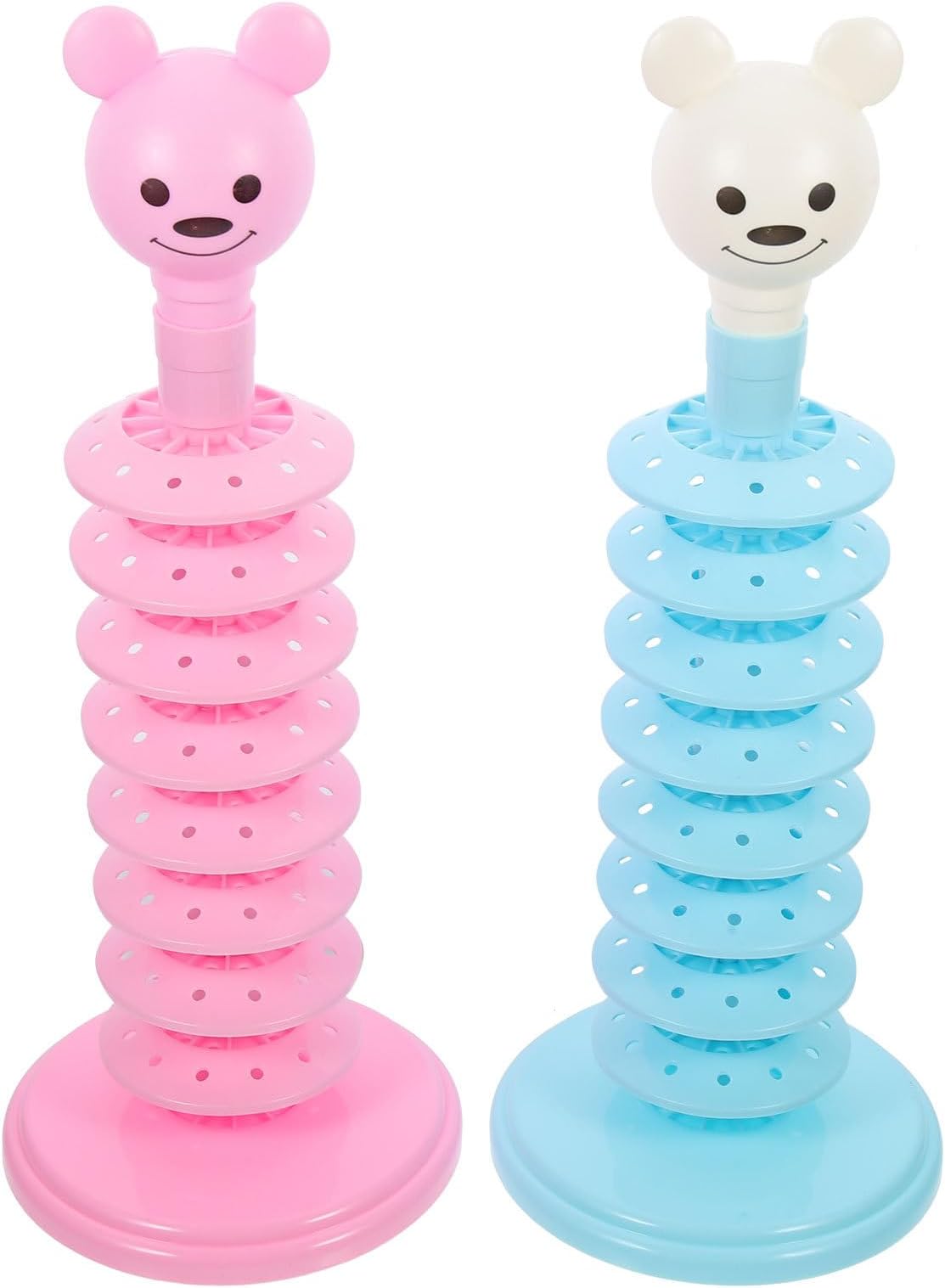 Beavorty Tiered Candy Stand 2Pcs Multi-Layer Lollipop Holder with Bear Head Design for Sweet Cart Accessories and Party Display