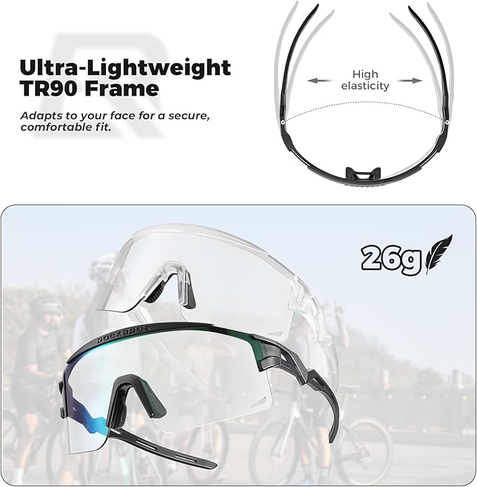 Rockbros gepolariseerde fietsbril met UV-bescherming en correctie-inzetstuk