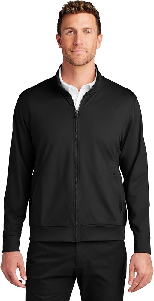 Port Authority Double Knit Full-Zip K881, Deep Black, X-Small at
