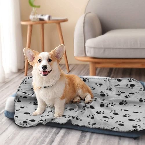 Miniatura 2 de Comsmart - Manta cálida con estampado de patas para perros y gatos, 6 unidades de 24 x 28 pulgadas