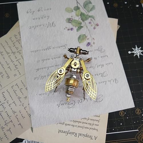 Miniatura 3 de OYDL Rompecabezas de metal 3D, kit de modelo de ensamblaje de mosca de fruta, juguete de rompecabezas de montaje de insectos steampunk, versión