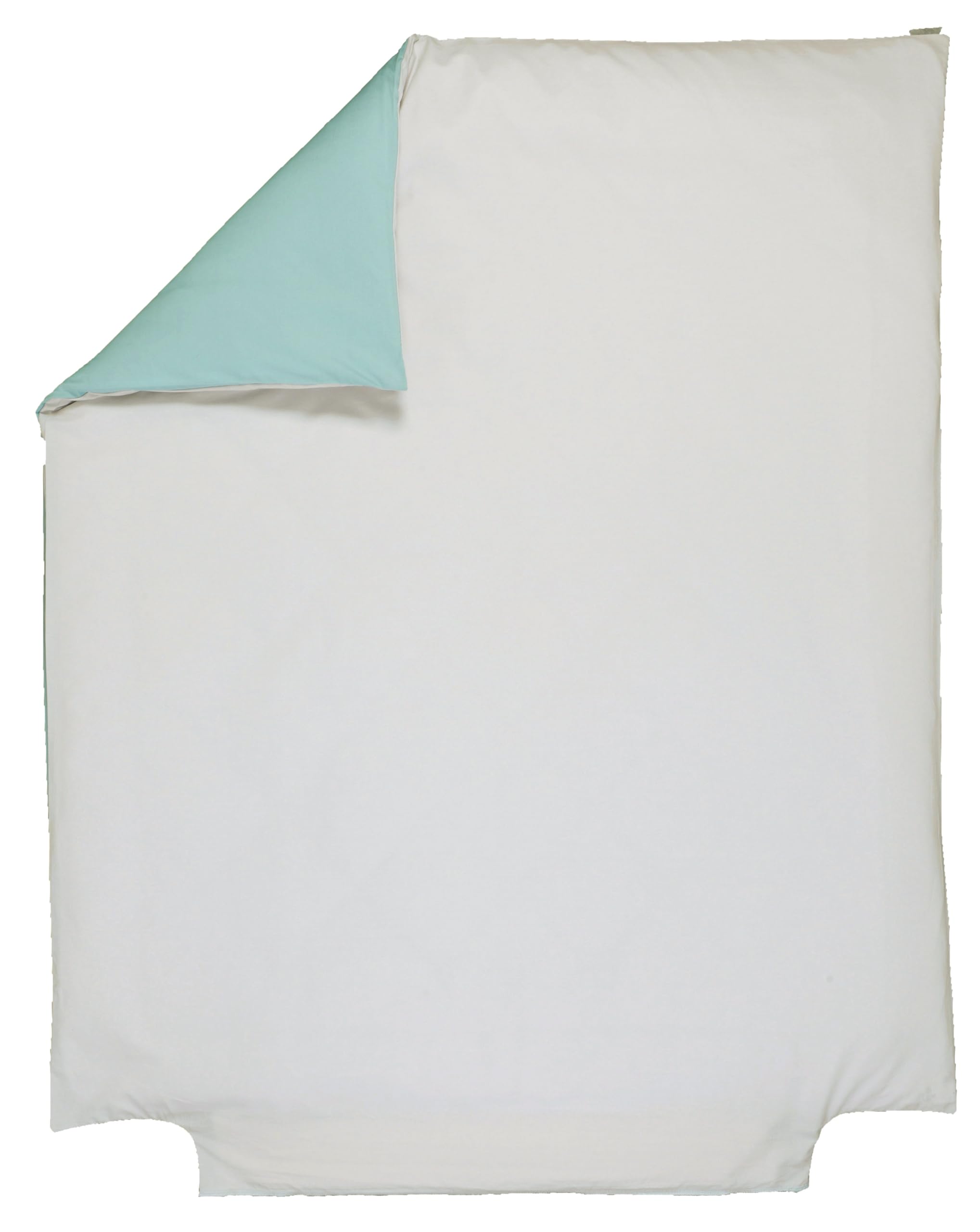 P'tit Basile - Housse de Couette 120x150 cm - 100% Coton Bio 57 Fils - pour lit bébé 60x120 ou 70x140 90x190 cm - Bicolore Gris et Turquoise - Toutes Saisons - Lavable Machine - Enfant, Fille, Garçon