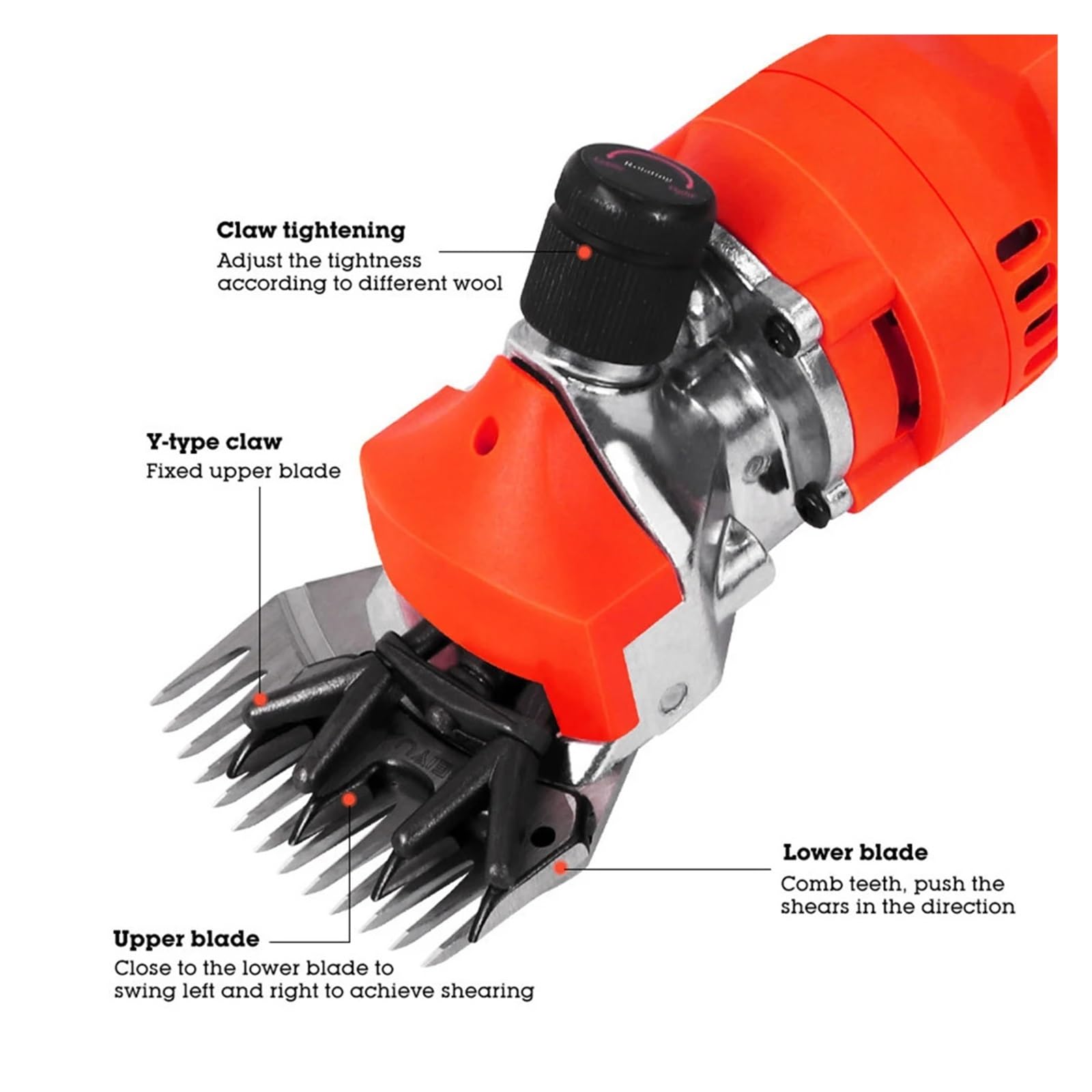 Esquiladora eléctrica for ovejas y cabras, tijeras agrícolas, cortadora de lana, máquina cortadora de animales Para Afeitar Pelaje Lana Granja Ganado Mascota(Red)