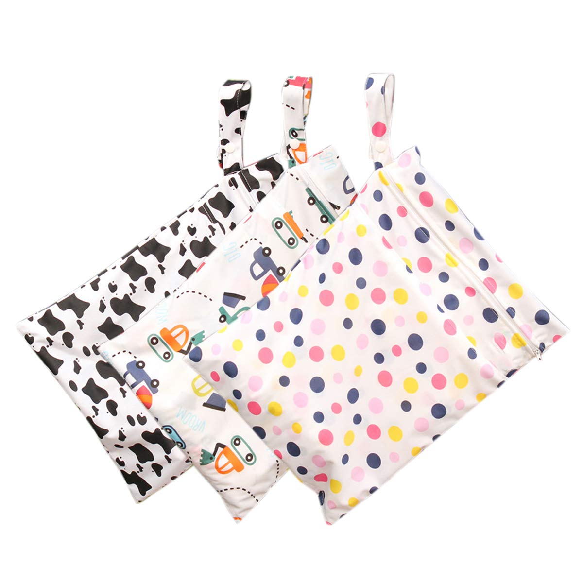 Wet Dry Bag, Baby Cloth Diaper Wet Dry Bag with Two