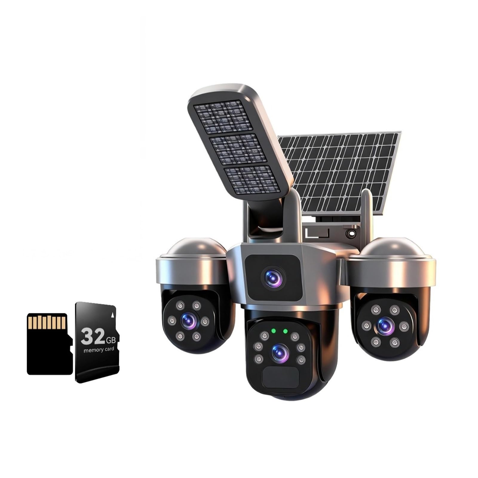 Oshpmbdlyfj 6Mp 4G 32G Card 6Mp Auto Tracking Ptz Solar Camera Outdoor Wireless, Human Detection Pir Wifi Ip Camera With Siren, 2K Solar Powered Cctv(6Mp 4G 32G Card)