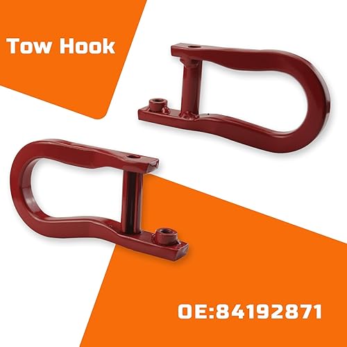 Miniatura 5 de Grilletes de gancho de remolque para parachoques delantero (2 unidades, rojo) 84192871 para Chevy Silverado 1500 2007-2018  Sierra 1500 2007-2018