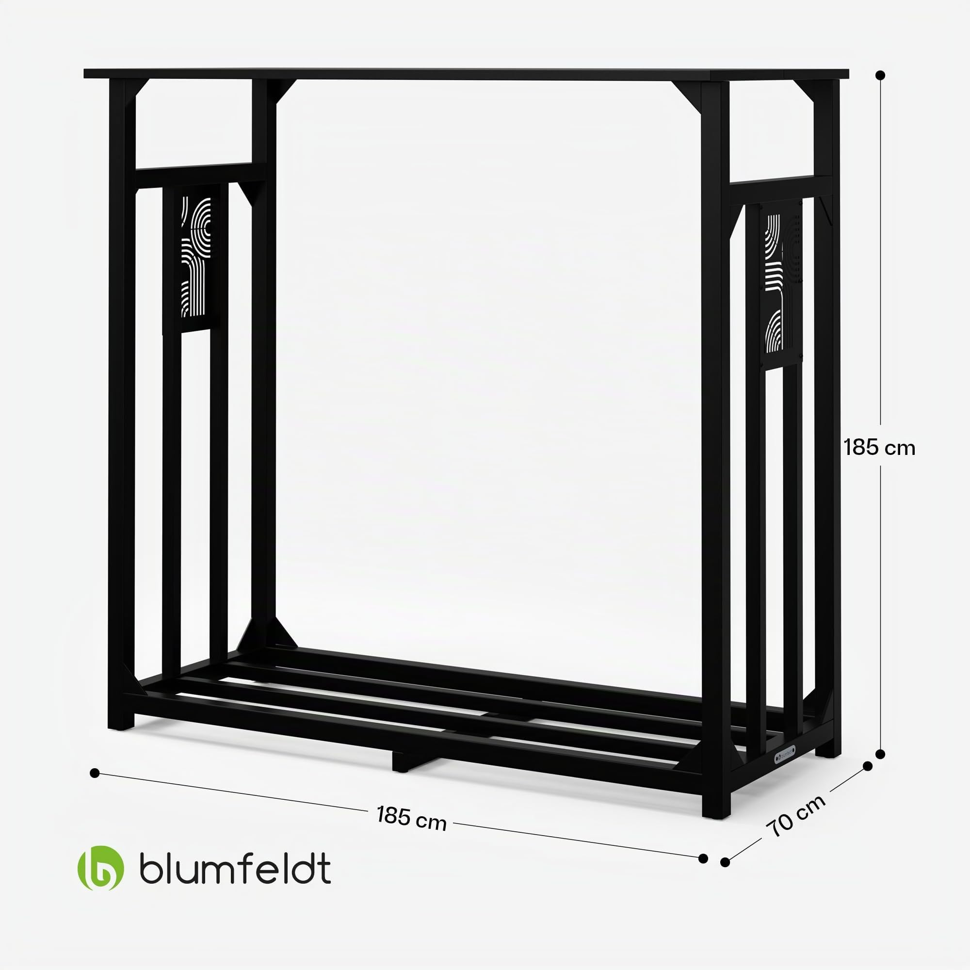 blumfeldt Porta Legna da Esterno Valdivian – 2,3m³ Portalegna con Tetto in Acciaio & Copertura Antipioggia, Robusta Struttura in Acciaio, Design Estetico, Include Borsa per Il Trasporto