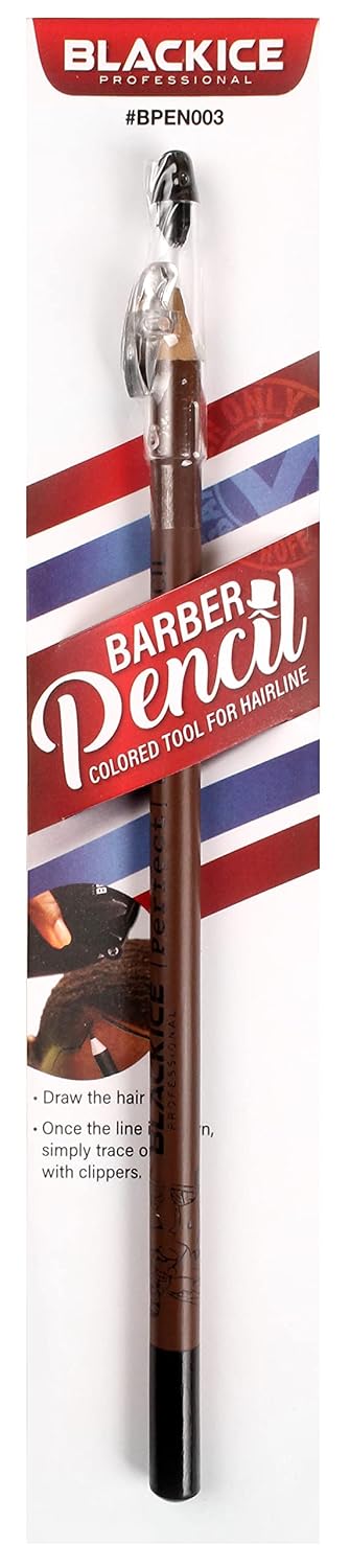 Black Ice Barber Hair Pencil Tracing Tool for Beard, Hairline & Goatee - Outliner Detailing for Haircut Styling & Shaping - Grooming Guide Barber Supplies (Tan)
