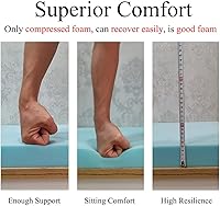 Vista 5 de SAMTY - Cojines de espuma viscoelástica para banco y silla, con respaldo de goma antideslizante, para interiores, para columpio/sofá, 32 x 12